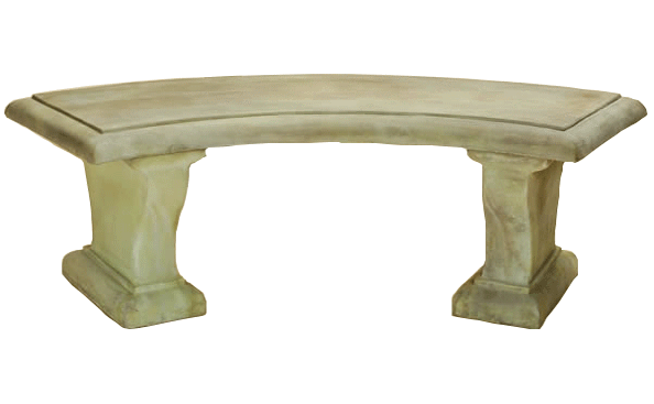 Cortona Outdoor Cast Stone Garden Bench Curved Benches Tuscan 