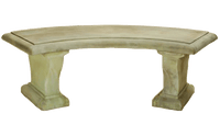 Thumbnail for Cortona Outdoor Cast Stone Garden Bench Curved Benches Tuscan 