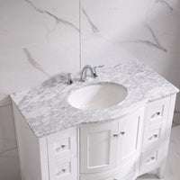 Thumbnail for Eviva Stanton 48″ White Transitional Bathroom Vanity w/ White Carrara Top Bathroom Vanity Eviva 