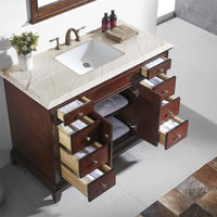 Thumbnail for Eviva Elite Princeton 48″ Solid Wood Bathroom Vanity Set with Double OG White Carrera Marble Top Vanity Eviva Teak 