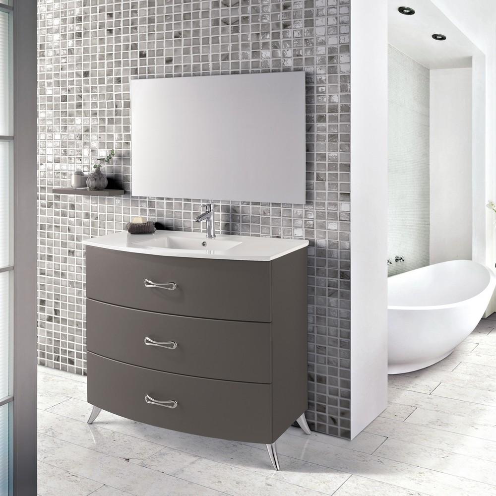 Eviva Bari 24″ Freestanding Bathroom Vanity with Integrated White Porcelain Sink Vanity Eviva Grey 
