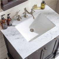 Thumbnail for Eviva Preston 31″ Aged Chocolate Traditional Bathroom Vanity w/ White Carrara Top Vanity Eviva 
