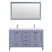 Thumbnail for Totti Shaker 72″ Transitional Bathroom Vanity with White Carrera Countertop Vanity Eviva Grey 