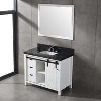 Thumbnail for Eviva Dallas 42 in. White Bathroom Vanity with Absolute Black Granite Countertop Vanity Eviva 