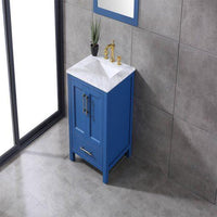 Thumbnail for Eviva Navy 24″ Deep Blue Transitional Bathroom Vanity w/ White Carrara Top Vanity Eviva 