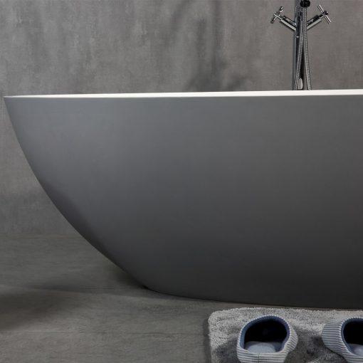 Eviva Viva 60″ Solid Surface Grey & White Freestanding Bathtub Bathroom Vanity Eviva 