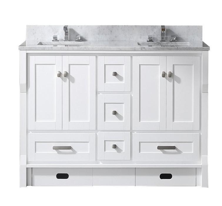 Eviva Booster 60 in. Double Sink Vanity with White Carrara Marble Countertop Vanity Eviva White 