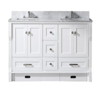 Thumbnail for Eviva Booster 60 in. Double Sink Vanity with White Carrara Marble Countertop Vanity Eviva White 