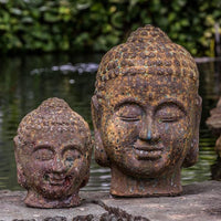 Thumbnail for Campania International Glazed Terra cotta Angkor Buddha Head Statuary Campania International Angkor Small 