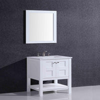 Thumbnail for Eviva Glamor 24 in. Bathroom Cabinet with Marble Counter-top and Undermount Porcelian Sink Vanity Eviva White 