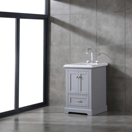 Eviva Houston 24″ Bathroom Vanity w/ Double Ogee Edge White Carrara Top Vanity Eviva 
