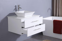 Thumbnail for Totti Wave 24″ Modern Bathroom Vanity w/ Super White Man-Made Stone Top & Sink Vanity Eviva 