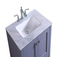 Thumbnail for Totti Shaker 30″ Transitional Grey Bathroom Vanity with White Carrera Countertop Vanity Eviva 