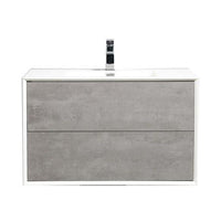 Thumbnail for Eviva Vienna 36″ White Frame Wall Mount Bathroom Vanity w/ White Integrated Top Vanity Eviva 