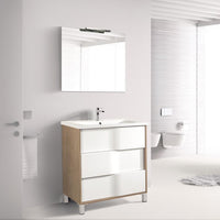 Thumbnail for Eviva Toronto 32″ Free standing Bathroom Vanity with White Porcelain Sink Vanity Eviva White Oak 
