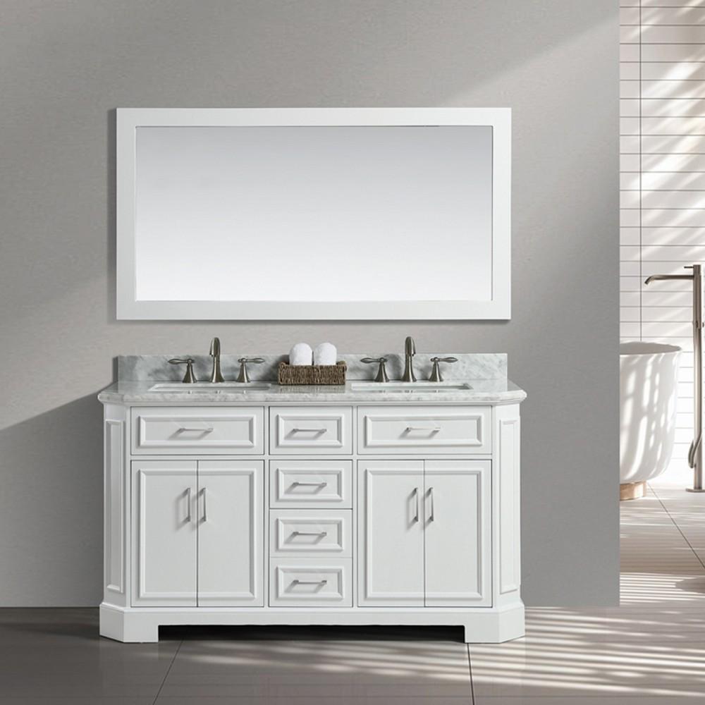 Eviva Glory 60″ Bathroom Vanity with Carrara Marble Counter-top and Porcelain Sink Vanity Eviva 