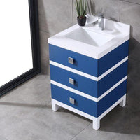 Thumbnail for Eviva Sydney 24 Inch Blue and White Bathroom Vanity with Solid Quartz Counter-top Vanity Eviva 