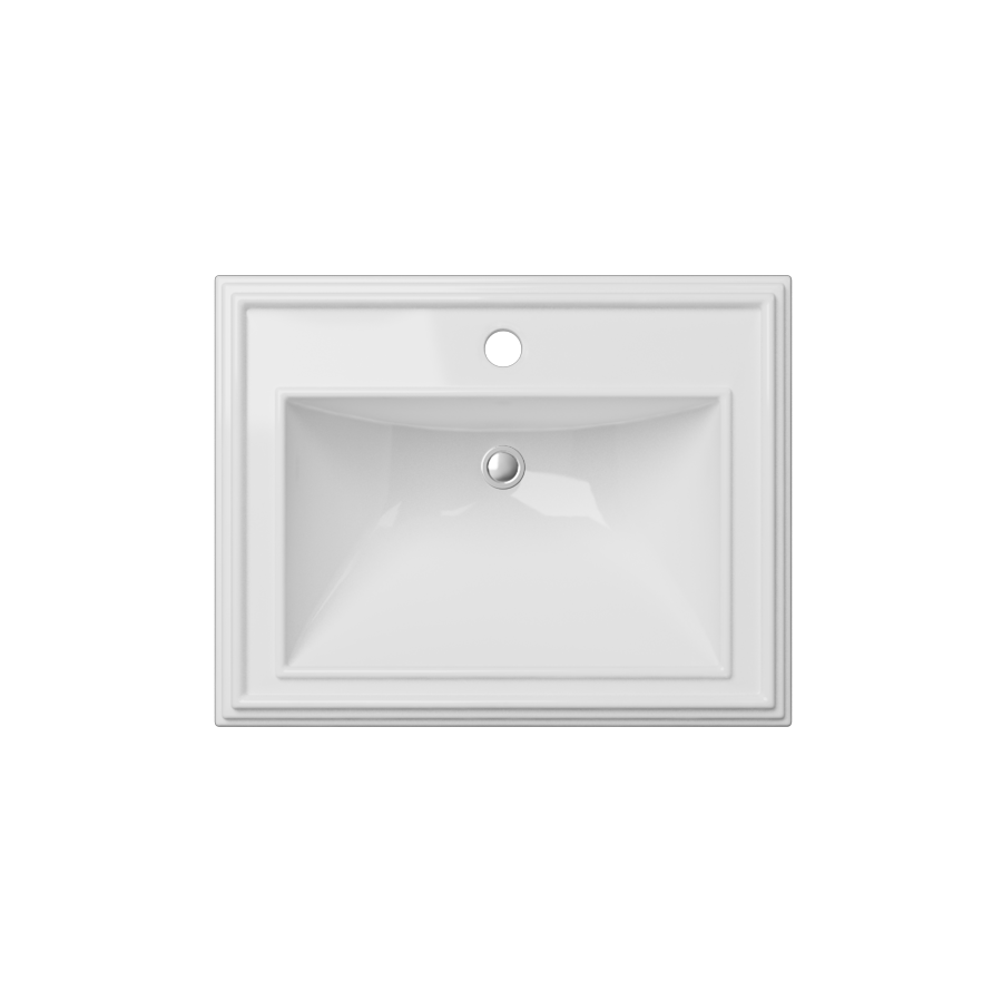 Cantrio Vitreous White China Top Mount Drop In sink PS-2318 Ceramic Series Cantrio 