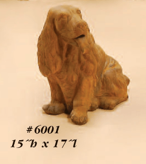 Cocker Spaniel Sitting Cast Stone Outdoor Asian Collection Statues Tuscan 