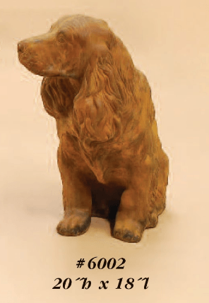 Cocker Spaniel Sitting Cast Stone Outdoor Asian Collection Statues Tuscan 