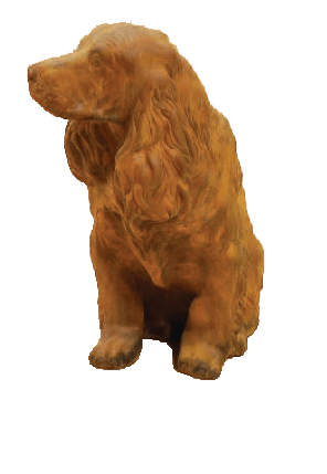 Cocker Spaniel Sitting Cast Stone Outdoor Asian Collection Statues Tuscan 