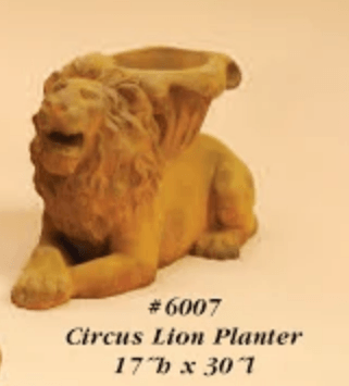 Circus Lion Planter Cast Stone Outdoor Asian Collection Statues Tuscan 