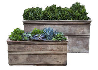 Thumbnail for Campania International Terra Cotta Antico Rectangular Planter Urn/Planter Campania International 