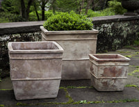 Thumbnail for Campania International Terra Cotta Antico Square Planter Urn/Planter Campania International 