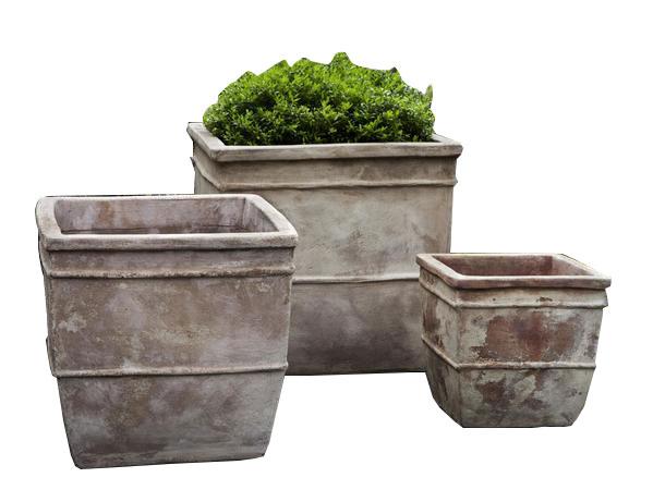 Campania International Terra Cotta Antico Square Planter Urn/Planter Campania International 