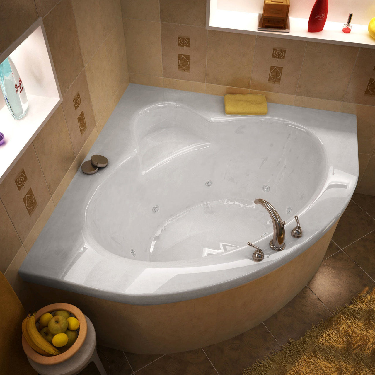 Atlantis Whirlpools 6060AWR Alexandria 60 x 60 Corner Whirlpool Jetted Bathtub Whirlpool Bathtub Atlantis 