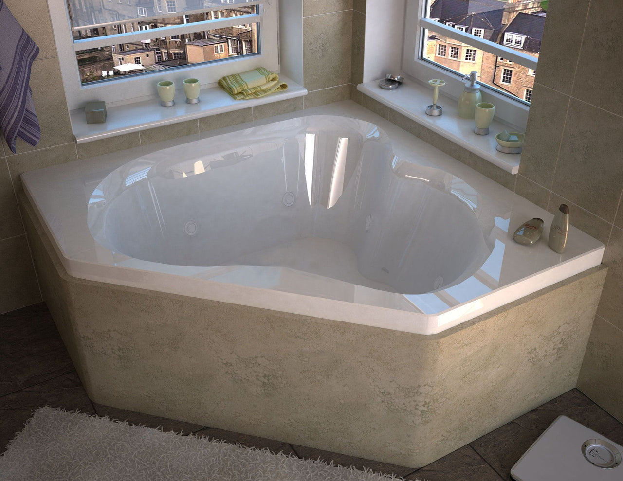 Atlantis Whirlpools 6060CWR Cascade 60 x 60 Corner Whirlpool Jetted Bathtub Whirlpool Bathtub Atlantis 