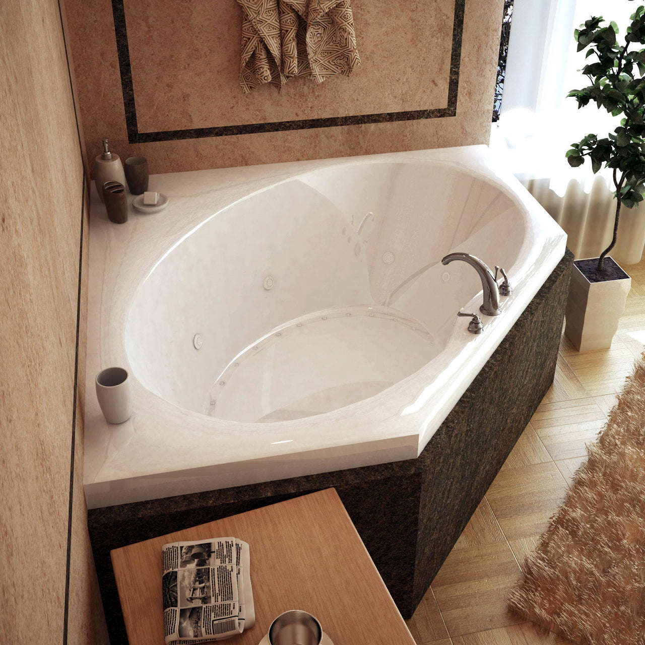 Atlantis Whirlpools 6060VDL Venus 60 x 60 Corner Air & Whirlpool Jetted Bathtub Whirlpool Bathtub Atlantis 