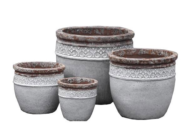 Campania International Glazed Terra Cotta Montserrat Planter Urn/Planter Campania International 