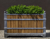 Thumbnail for Campania International Zinc coated Steel with Oak Manoir Oak Rectangle planter Urn/Planter Campania International 