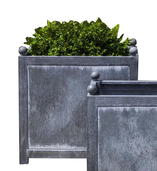 Campania International Zinc coated Steel Box Hill Planter, Large Urn/Planter Campania International 