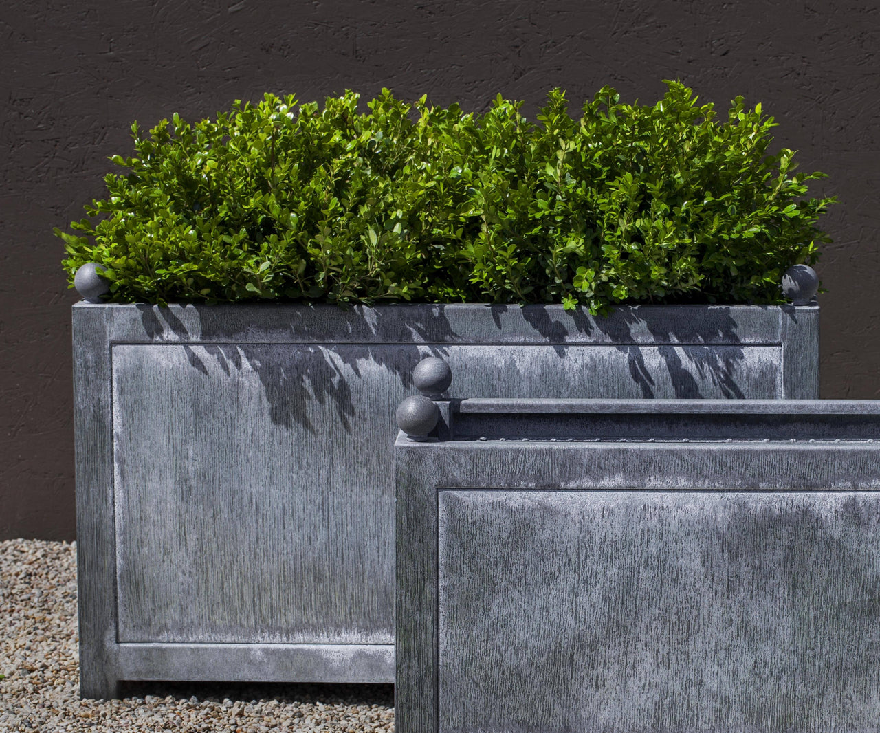 Campania International Zinc coated Steel Box Hill Lg Rectangle planter Urn/Planter Campania International 