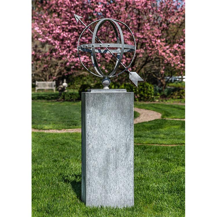 Campania International Zinc Astrolobe with Column Statuary Statuary Campania International 