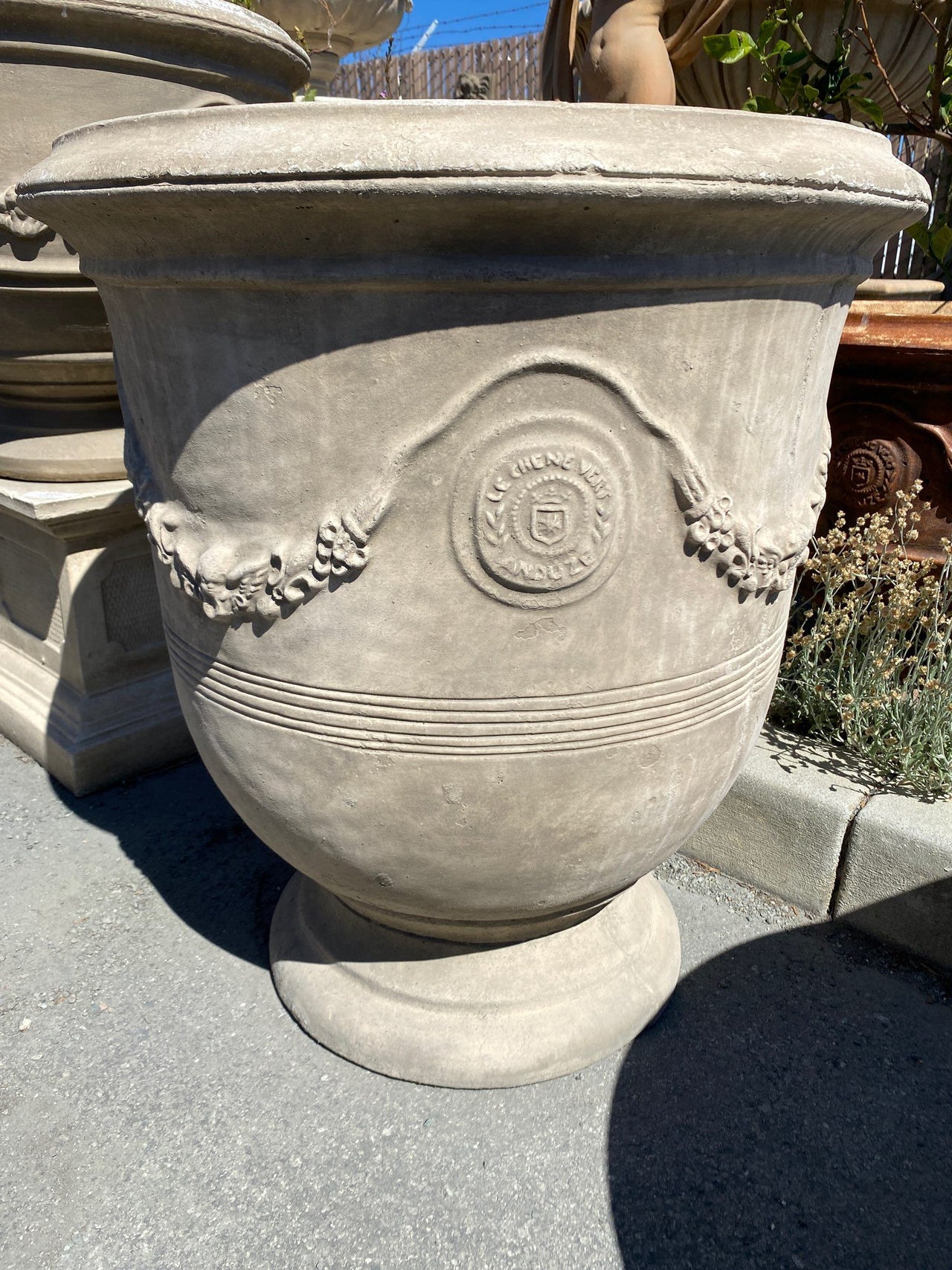 Anduze Pot Small Outdoor Cast Stone Planter Planter Tuscan 