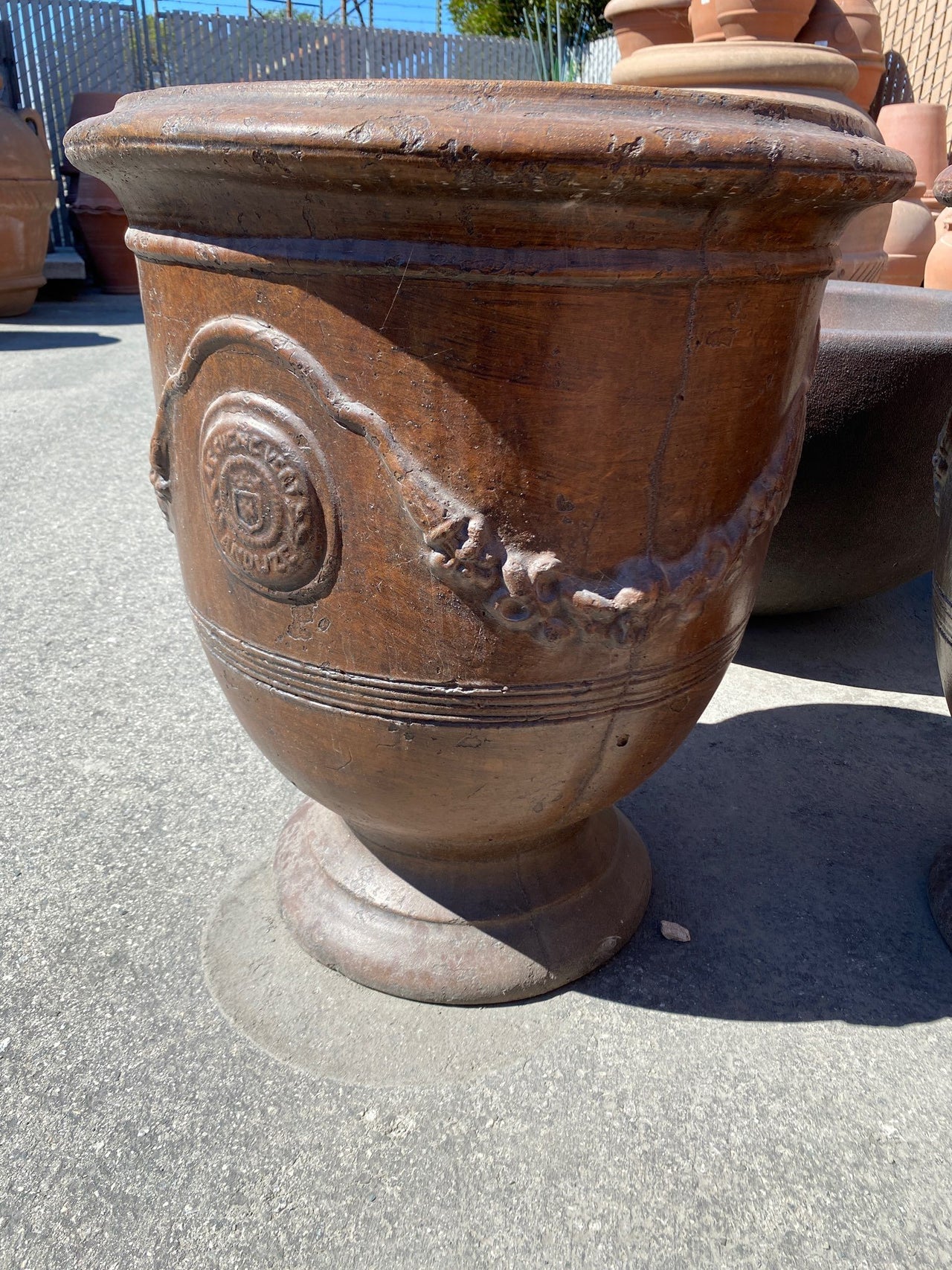 small outdoor plant pots Anduze Pot Small Outdoor Cast Stone Planter Brownstone