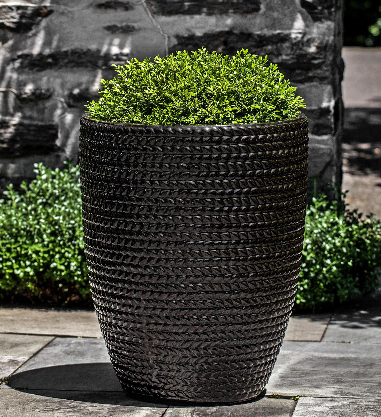 Campania International Glazed Terra Cotta Tall Sisal Weave Planter Urn/Planter Campania International 