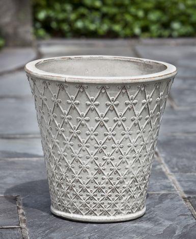 Campania International Glazed Terra cotta Trellis Weave Tall Planter Urn/Planter Campania International 