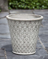 Thumbnail for Campania International Glazed Terra cotta Trellis Weave Tall Planter Urn/Planter Campania International 