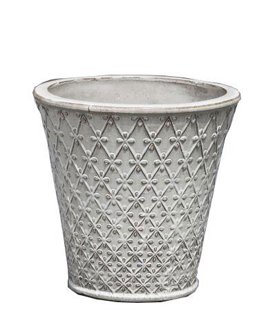 Campania International Glazed Terra cotta Trellis Weave Tall Planter Urn/Planter Campania International 
