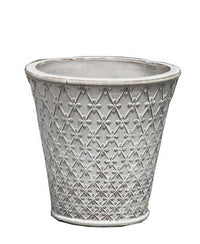 Thumbnail for Campania International Glazed Terra cotta Trellis Weave Tall Planter Urn/Planter Campania International 