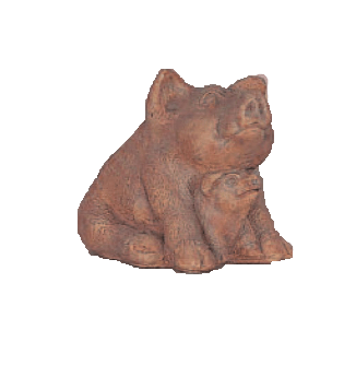 Pig with Piglet Cast Stone Outdoor Asian Collection Statues Tuscan 