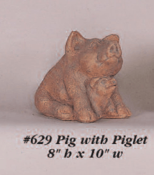 Pig with Piglet Cast Stone Outdoor Asian Collection Statues Tuscan 