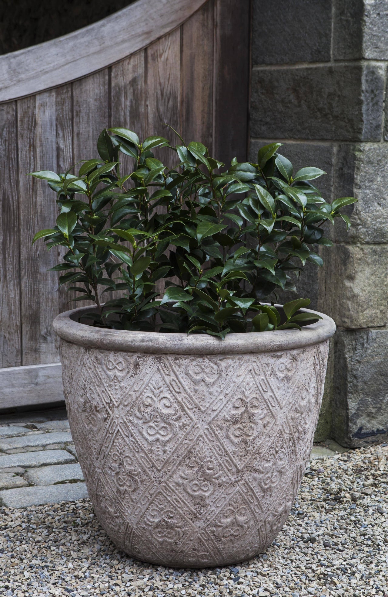 large frost free plant pots Campania International Terra Cotta Jacquard Low Planter