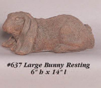 Large Bunny Resting Cast Stone Outdoor Asian Collection Statues Tuscan 