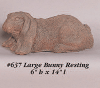 Thumbnail for Large Bunny Resting Cast Stone Outdoor Asian Collection Statues Tuscan 