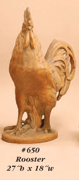 Rooster Cast Stone Outdoor Asian Collection Statues Tuscan 